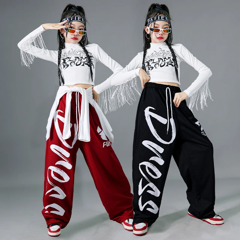 Korean Kids Dance Performance Clothings Outfits Boy Girl Fashion Streetwear y2k Street Clothes Set Children Hip-hop Costume Suit