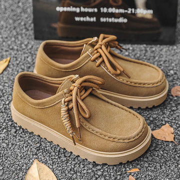 Men's Retro Brown Platform Loafers