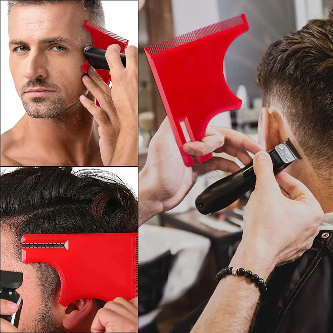 Haircut Kit Beard Hair Goatee Neckline Shaving Template Hairline Beard Shaping Tool Hair Cutting Grooming Kit Barber Supplies