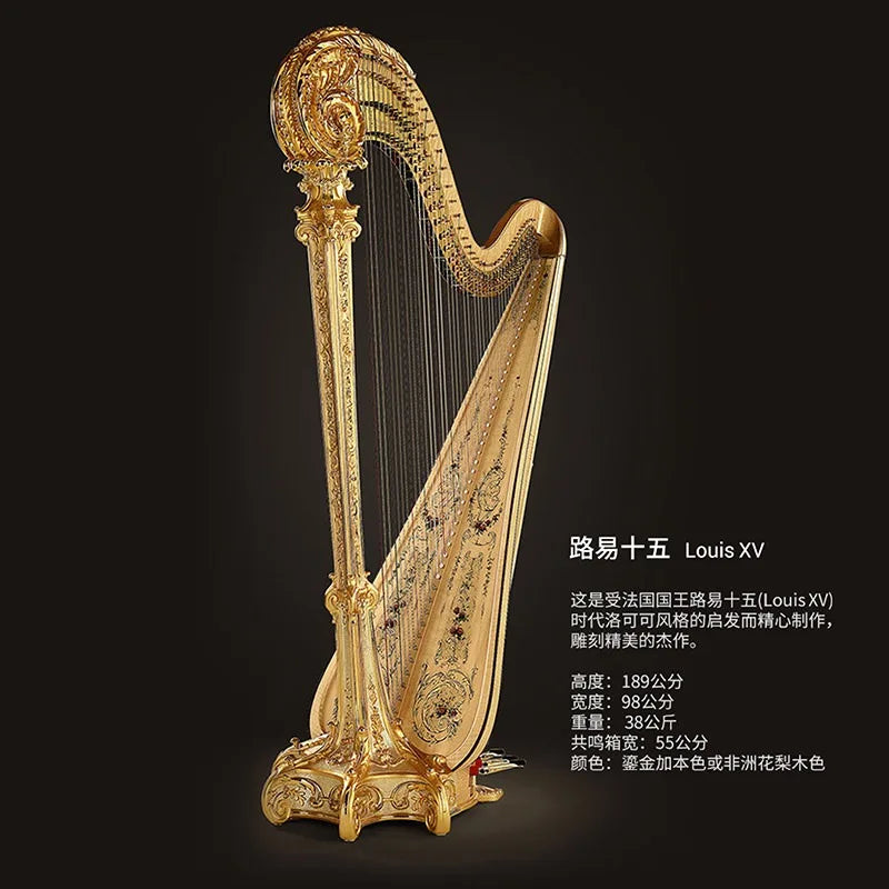 Harp European Classical Musical Instruments Royal Boutique Luxury Grand Harp Chicago