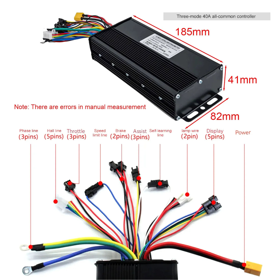 36V 48V 52V E-Bike 40A 1500/2000W Three Mode Sine Wave Brushless Controller For Electric Bicycle Tricycle Ebike E-Scooter Parts