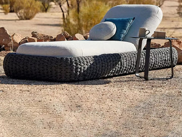 Aluminum frame luxury lounger outdoor rope beach furniture pool sun lounger pool