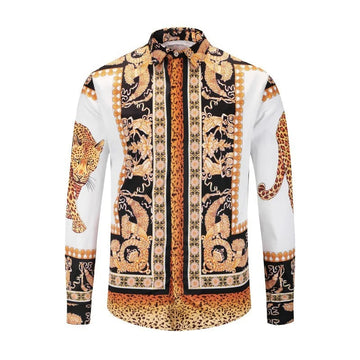 Men's 3D Print Long Sleeve Shirt — Turn-Down Collar, Streetwear Style, 17 Colors