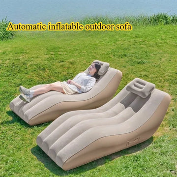 Fully Automatic Inflatable Sofa for Outdoor Lazy Rest Complete Set of Portable Inflatable Outdoor Sofa