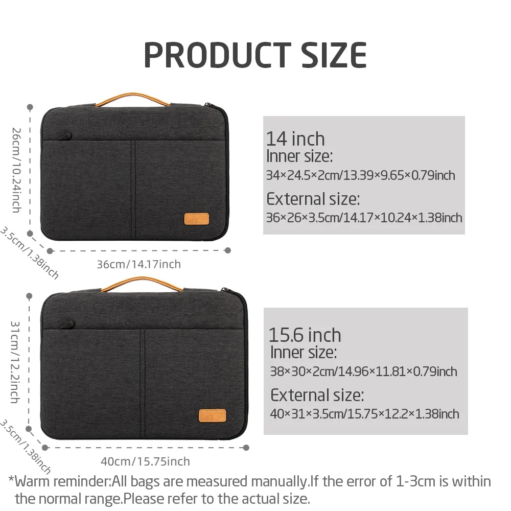 Laptop Sleeve Bag 14–15.6" — Shockproof Travel Briefcase