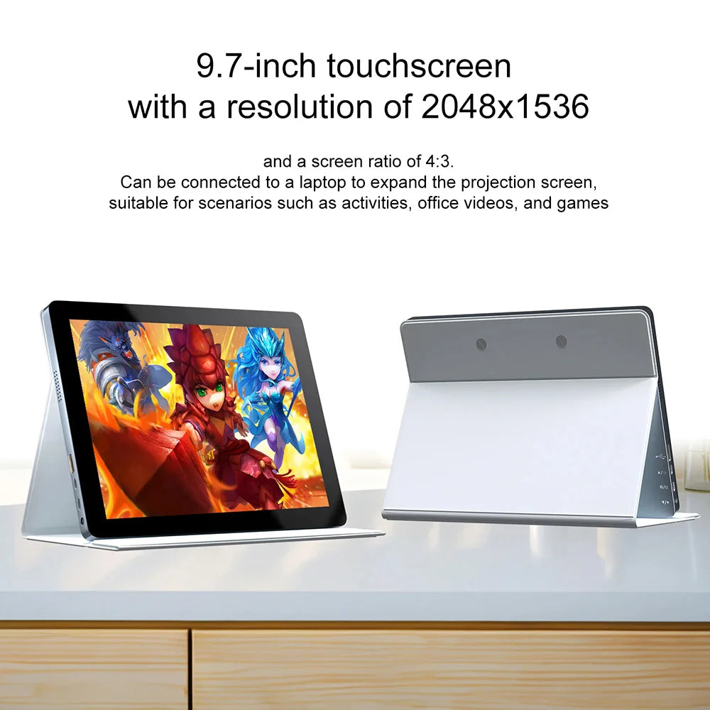 9.7" 2K Touchscreen Portable Monitor — IPS, 4:3, for Laptop, Xbox, PS4/5 & Switch