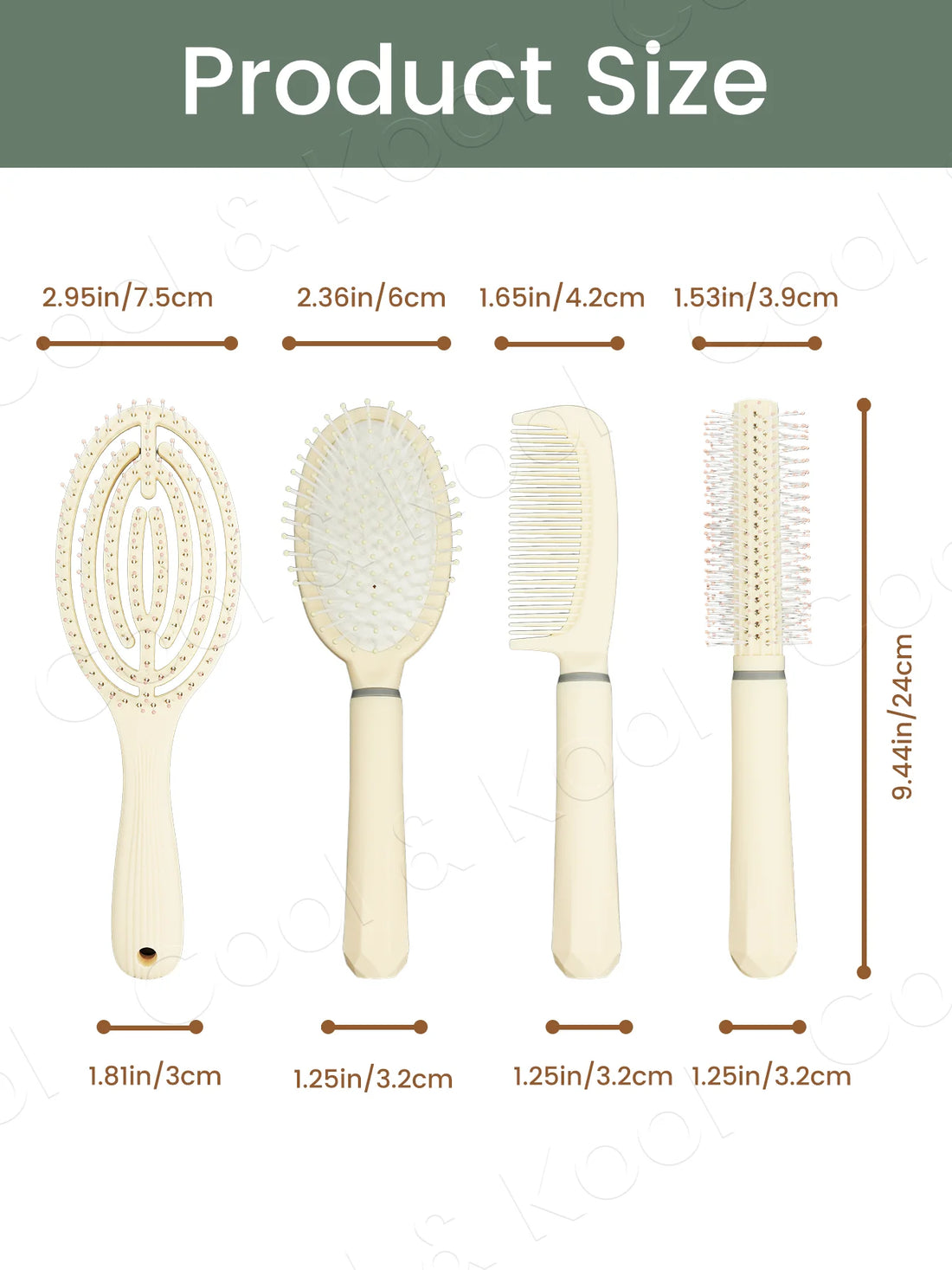 Complete Hair Care Kit: Ultra-Soft Ventilated & Cushion Brushes for Painless Detangling, Plus Comb & Styler for Daily Grooming