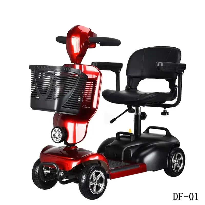 Portable Lightweight Folding Four Wheels Handicapped Electric Mobility Scooter Foldable for Seniors Disabled