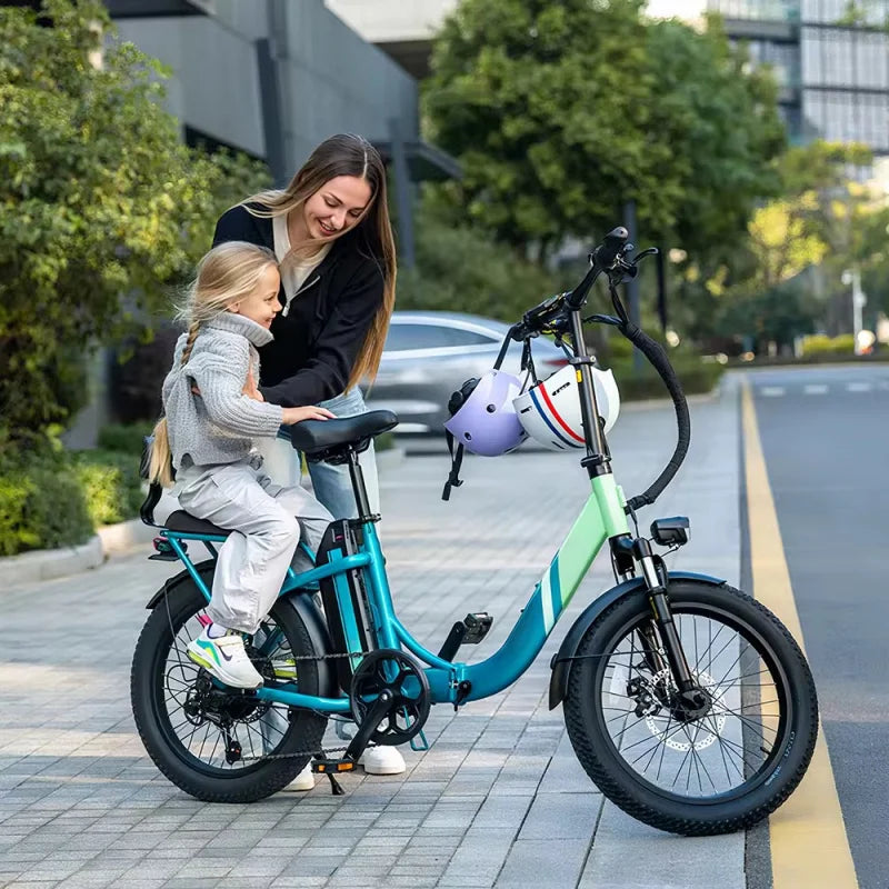 20-Inch Foldable Parent-Child E-Bike 48V 13AH Removable Battery 1000W Brushless Motor Electric Bicycle