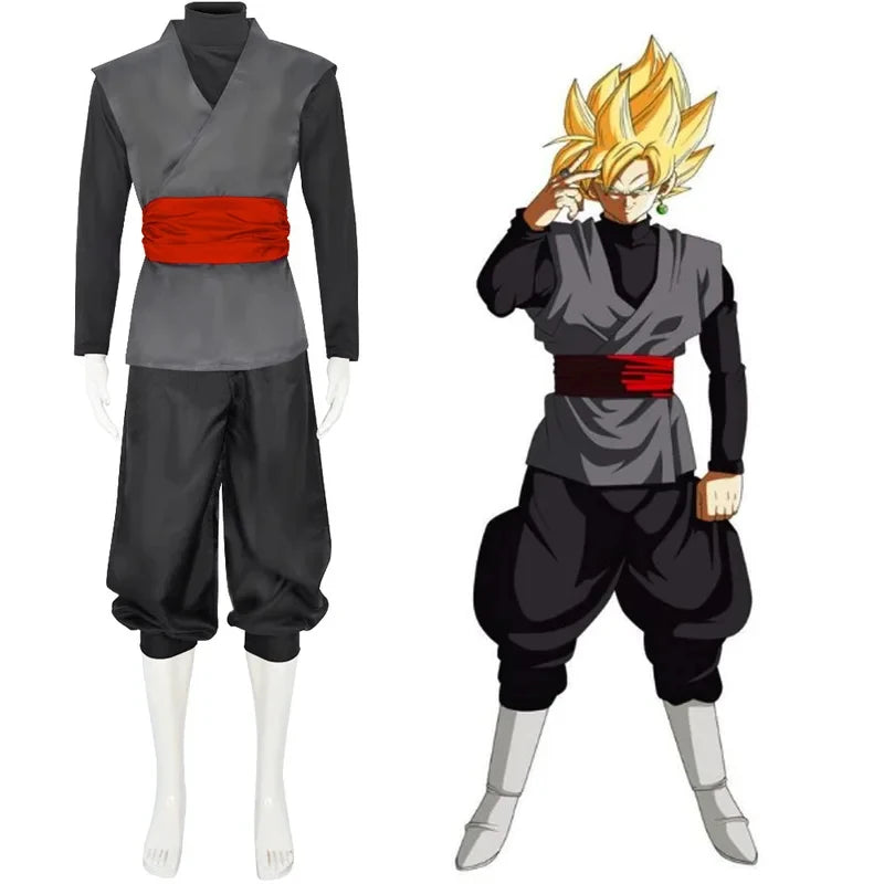 Ruroro Mens Black Cosplay Costume Anime Kung Fu Suit Outfits Uniform Halloween Full Set