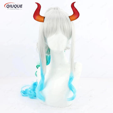 Anime  Yamato Wig Women White 70cm Long Wig Cosplay Yamato Wig Heat Resistant Synthetic Hair Halloween + Wig Cap
