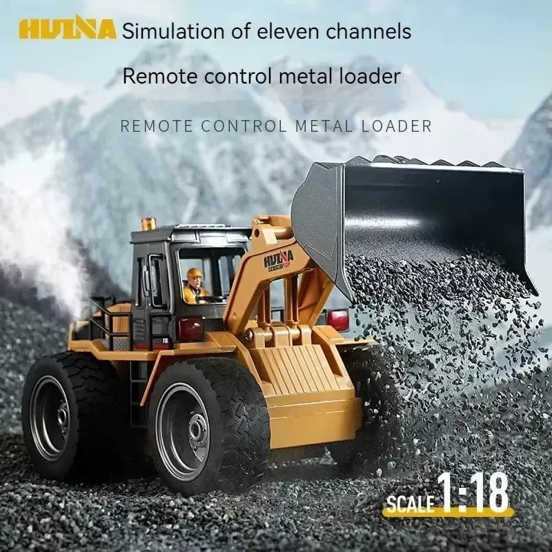 Huina 1532 1/18 RC Car Truck Bulldozer Radio Controlled Alloy Tractor Model Cars Trucks Engineering Cars Boy Children Toys