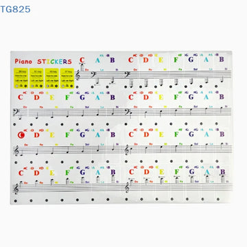 【AN】【AN】54/61/88 Key Piano Stickers Transparent Piano Keyboard PVC Sticker  Electronic Keyboard Name Note Sticker Accessories
