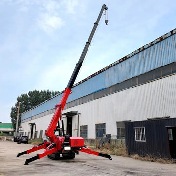 Small Spider Crane Mobile Spider Crane 2 Ton Battery Powered Mini Construction Lifting Machine with Safety Cage for Sale