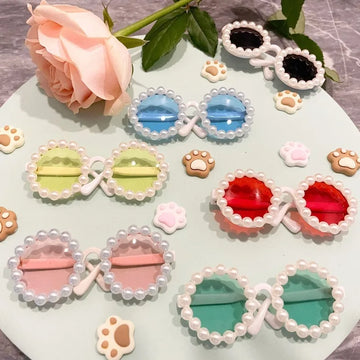 Pet Accessories Flower Sunglasses Circular Role Playing Glasses Photo Props Glasses For Cats And Small And Paracord Dog Leash