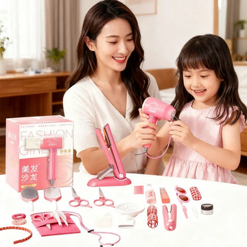 Simulation Haircut Kit Children's Hair Dryer Kids Make Up Toys Role Playing Game Educational Toys for Girls Pretend Play Gifts