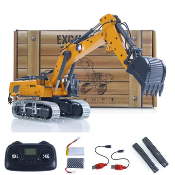 1/50 RC Excavator K970 Engineering Vehicle Remote Control Electric Lifting Digger Metal Bucket Tracks Light Sound RTR Battery