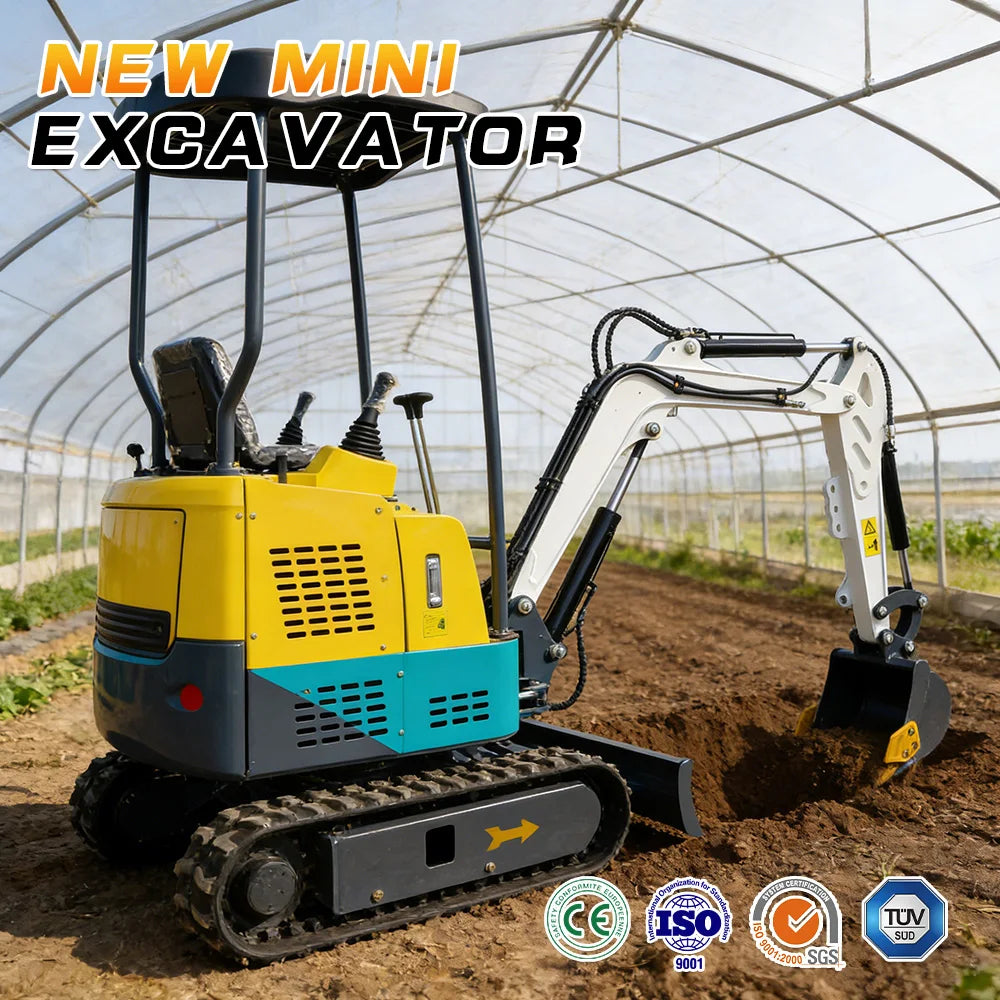 1.5 Ton Mini Excavator EPA Approved Kubota Engine Small Crawler Digger With Free Attachments For Landscaping/Farm/Garden