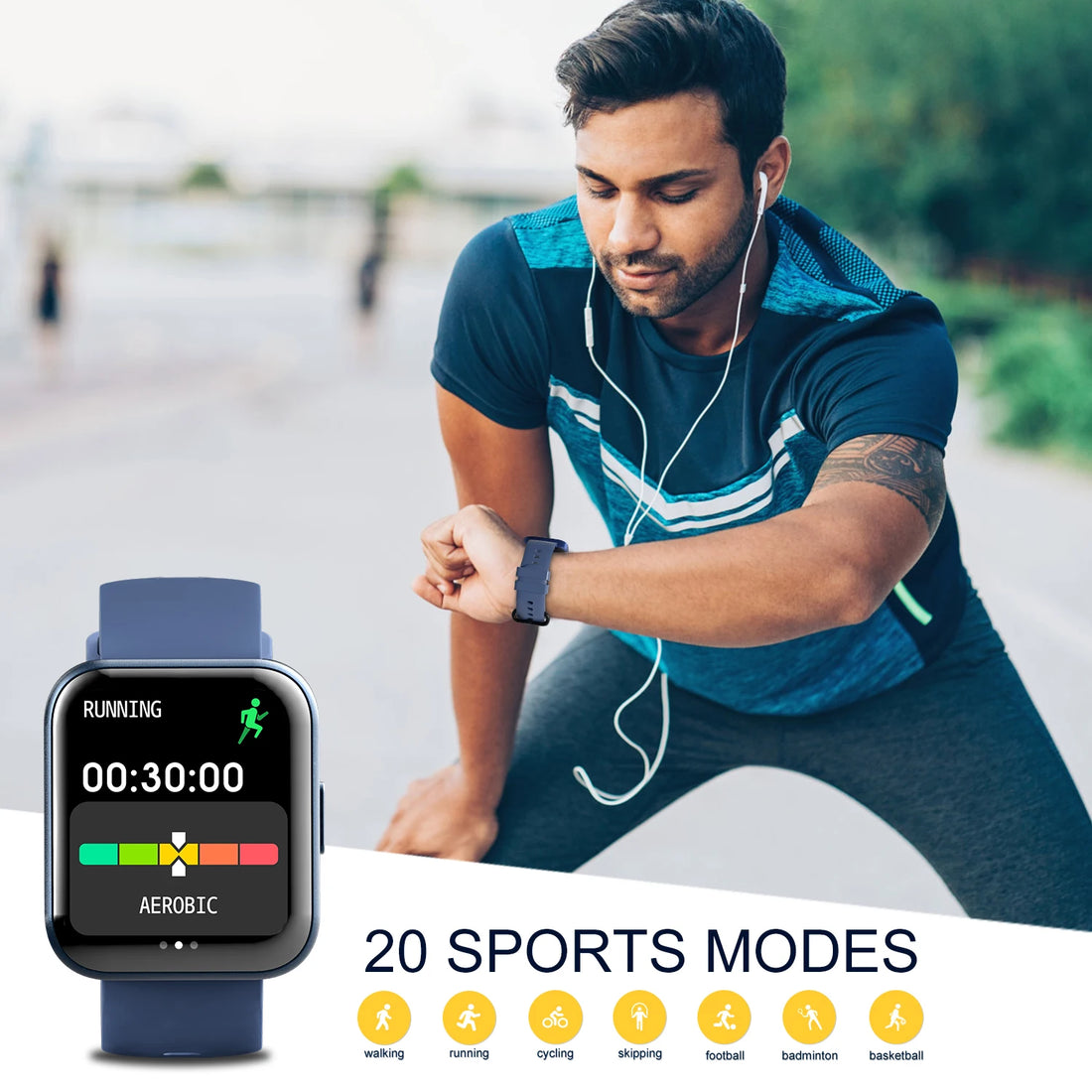 Smart Watch For Men Women Heart Rate Monitor Sleep Tracker Watches IP68 Waterproof Multi Sports Modes Smartwatch For Android IOS