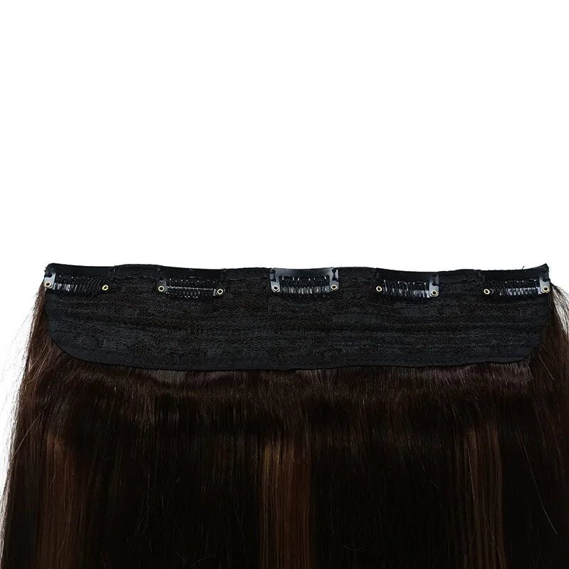 Clip in Human Hair Extensions for Women8-Piece Straight Long Hair Invisible Seamless Boost Volume Natural LookP4/27Color Durable