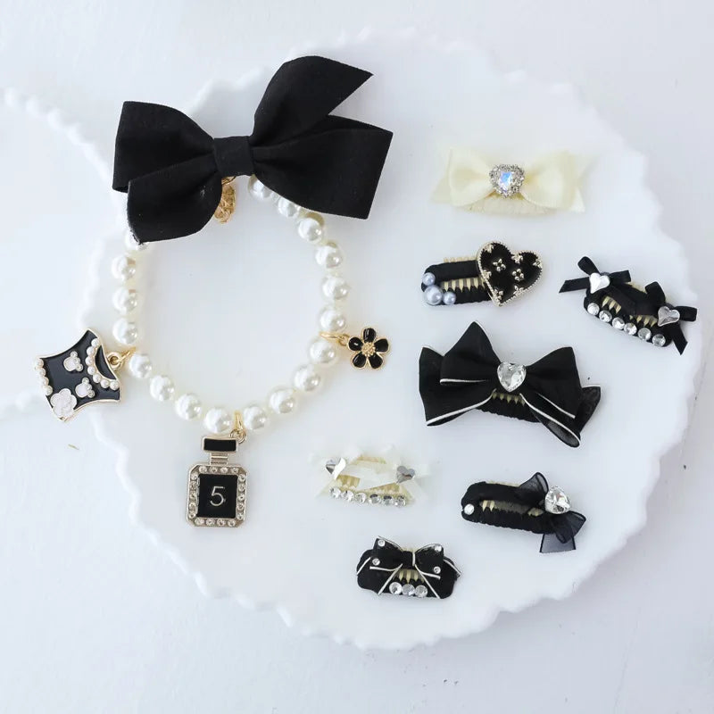 Pet Handmade BB Clip Cat Small Dog Bow Puppy Accessories Cute Diamond Headpiece Dog Accessories for Small Dogs