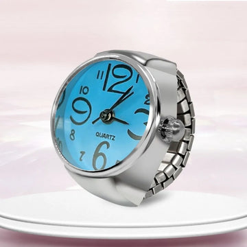 Mini Watch Rings Vintage Punk Elastic Strap Alloy Watches Women Men Couple Rings Jewelry Clock Roman Quartz Watch Rings