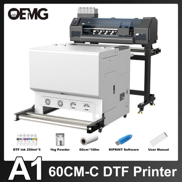 A1 DTF Printer 60CM-C For Dual EPSON XP600 Printhead High Precision 720*2160dpi Industrial DTF Printer for T-Shirt Printing