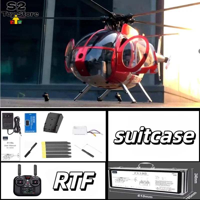 YuXiang F119S MD 500 Bird Armed Scale Helicopter GPS Laser Positioning Brushless RC Aircraft Smart Return For Outdoor RC Fans