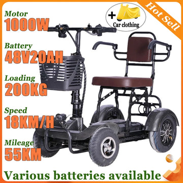 Adult With Basket Electric Scooter Folding Elderly Flowing Household Comfortable seat Removable Lithium Battery Mobility Scooter