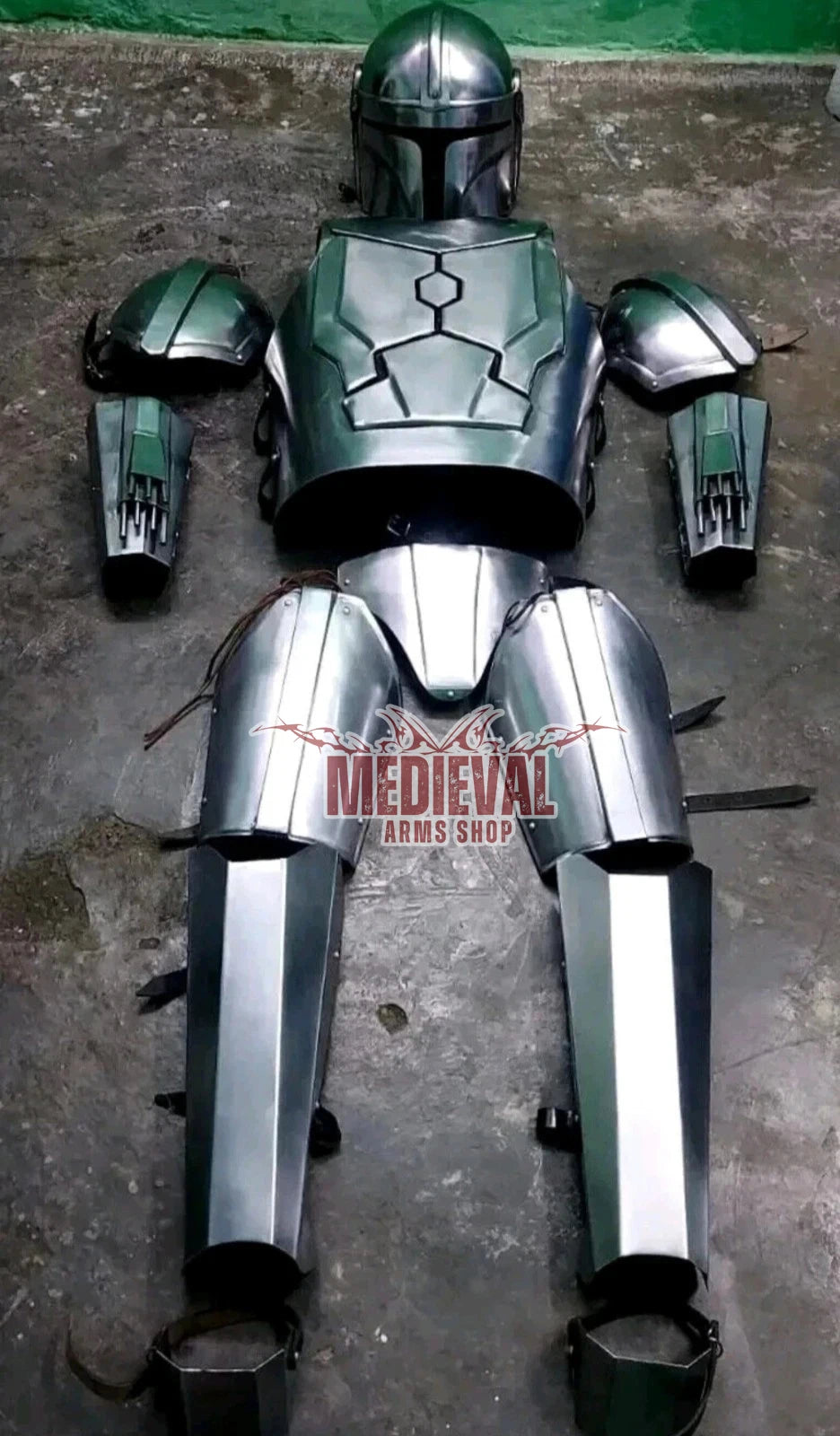 Medieval Handmade Mild Steel Mandalorian Knight Full Body Suit Plate Armor Wearable Costume European Warrior Renaissance Party
