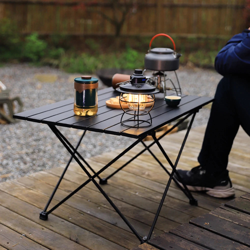 Folding Table for Camping Outdoor Aluminum Desktop with Carry Bag Lightweight Table for Hiking Picnic Climbing Travelling