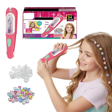 Automatic Hair Braid Kits Tool Girls Hair Twist Machine Hair Gem Stamper Kit DIY Play Toys Kid Headwear Hair Accessories Gift