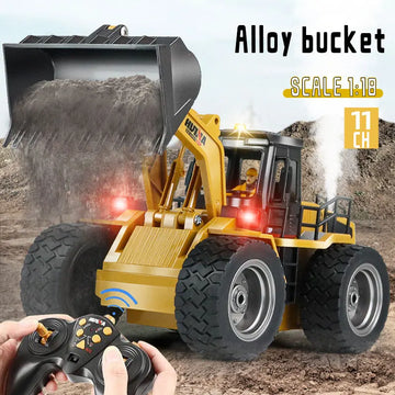 Huina 1532 1/18 RC Car Truck Bulldozer Radio Controlled Alloy Tractor Model Cars Trucks Engineering Cars Boy Children Toys
