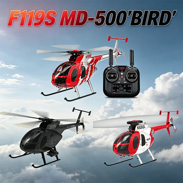 YUXIANG F119S Bird 6CH Armed Helicopter MD-500 GPS Positioning Simulation Brushless Carbon Fiber RC Model Aircraft Helicopter