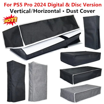 For PS5 Pro Slim Console Vertical/Horizontal Dust Cover Waterproof Protective Case Sleeve Dust Proof Cover For Playstation 5 Pro