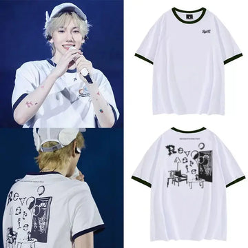 Kpop idol Byun Baekhyun Concert Reverie Round Neck Casual Unisex Loose short-sleeved t-shirt Gift  ﻿