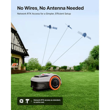 Wire-Free Robotic Lawn Mower for 45% Slopes Auto Mapping All-Wheel Drive 0.25 Acre