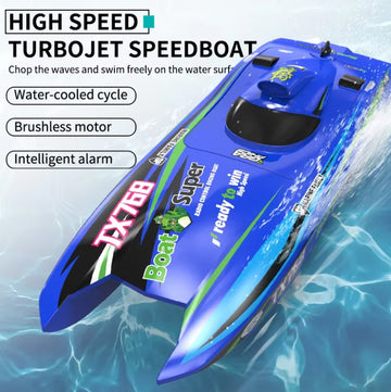 LKCOMO TX768 2.4GHz Brushless RC Speedboat — 250m Range, 12-Min Runtime