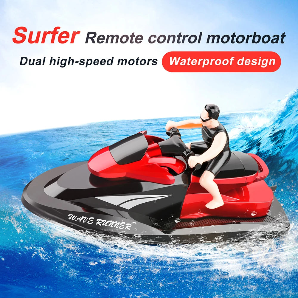 RC112 2.4GHz Remote Control Speedboat — 20km/h, 80m Range, Self-Righting Hull