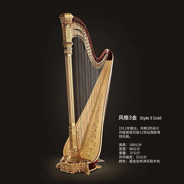 Harp European Classical Musical Instruments Royal Boutique Luxury Grand Harp Chicago