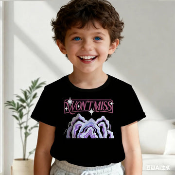 Fashionable K-POP Cartoon Graphic Print Short-Sleeve T-Shirt for Kid/Adlut,Suitable for Outdoor Activities And Everyday Wear