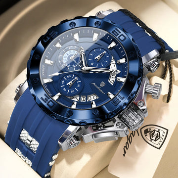 POEDAGAR Luxury Military Men Clock Luminous Waterproof Chronograph Date Men's Watch Silicone Quartz Sports Watches For Man Reloj