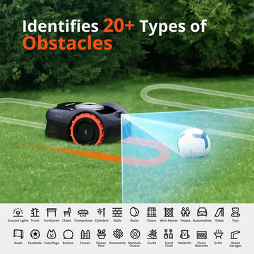 AI-Assisted Mapping, Vi.i110N Robot Lawn Mower Perimeter Wire Free 1/4 Acre RTK+Vision Robotic Lawnmower,