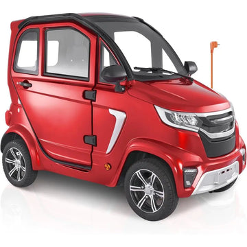 4-Wheel Enclosed Mobility Scooter or SeniAdults, 660lbs acity, 3-Seater 2000W Electric Recreational Mobility Scooter 45 Miles Lo