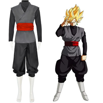 Black Kung Fu Cosplay Costume for Men, Anime Outfits, Halloween Uniform, Full Set