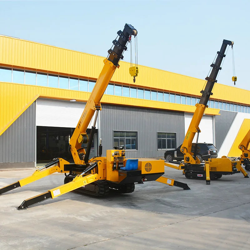 Spider Mini Crane 2.5 Ton Compact Crawler Crane with Long Arm Fly Jib for Construction Site Material Lifting Equipment