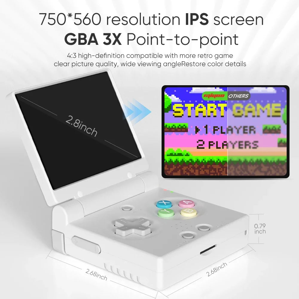 MIYOO MINI FLIP Handheld Game Players 2.8'' IPS Screen Linux System Video Game Consoles Free Case Gamer Dual analog sticks Gift