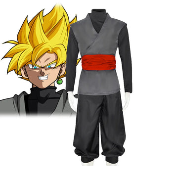 Anime Kong Fu Practicing Samurai Clothing Suit Outfits Uniform Black Cosplay Costume Halloween Full Set with Jacket Pants Belt