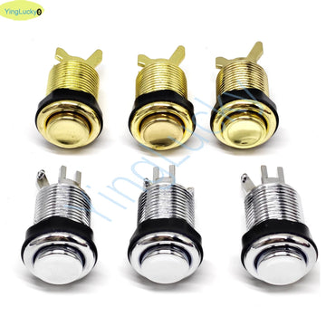 10 pcs American Style Arcade Buttons 28mm Chrome & Gold Buttons for Arcades, video game consoles, button replacements