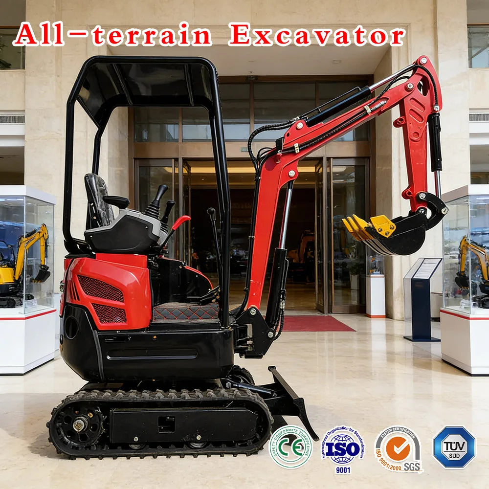 Mini Crawler Excavator with Attachments — Kubota 20HP, CE/EPA, M-08 to M-20